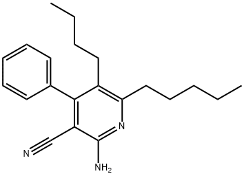 2-amino-5-butyl-6-pentyl-4-phenylnicotinonitrile Struktur