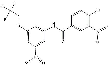 4-chloro-3-nitro-N-[3-nitro-5-(2,2,2-trifluoroethoxy)phenyl]benzamide Struktur