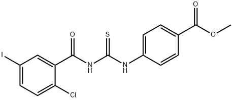 methyl 4-({[(2-chloro-5-iodobenzoyl)amino]carbothioyl}amino)benzoate Struktur