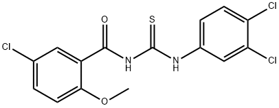 N-(5-chloro-2-methoxybenzoyl)-N'-(3,4-dichlorophenyl)thiourea Struktur