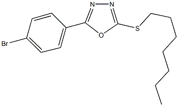 2-(4-bromophenyl)-5-(heptylsulfanyl)-1,3,4-oxadiazole Struktur