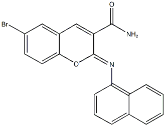 6-bromo-2-(1-naphthylimino)-2H-chromene-3-carboxamide Struktur