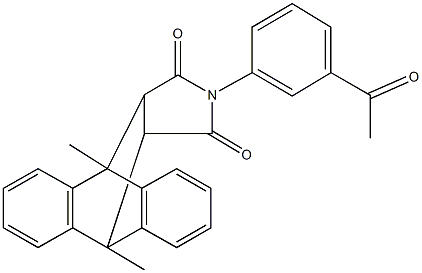 17-(3-acetylphenyl)-1,8-dimethyl-17-azapentacyclo[6.6.5.0~2,7~.0~9,14~.0~15,19~]nonadeca-2,4,6,9,11,13-hexaene-16,18-dione Struktur