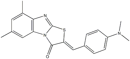 2-[4-(dimethylamino)benzylidene]-6,8-dimethyl[1,3]thiazolo[3,2-a]benzimidazol-3(2H)-one Struktur