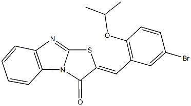 2-(5-bromo-2-isopropoxybenzylidene)[1,3]thiazolo[3,2-a]benzimidazol-3(2H)-one Struktur