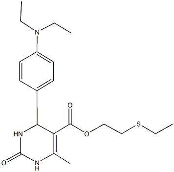 2-(ethylsulfanyl)ethyl 4-[4-(diethylamino)phenyl]-6-methyl-2-oxo-1,2,3,4-tetrahydro-5-pyrimidinecarboxylate Struktur