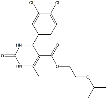 2-isopropoxyethyl 4-(3,4-dichlorophenyl)-6-methyl-2-oxo-1,2,3,4-tetrahydro-5-pyrimidinecarboxylate Struktur