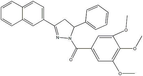 3-(2-naphthyl)-5-phenyl-1-(3,4,5-trimethoxybenzoyl)-4,5-dihydro-1H-pyrazole Struktur