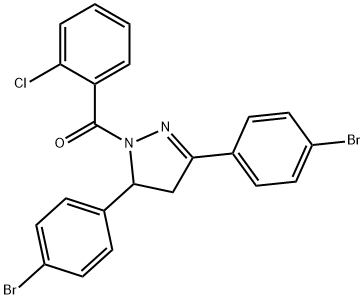 3,5-bis(4-bromophenyl)-1-[(2-chlorophenyl)carbonyl]-4,5-dihydro-1H-pyrazole Struktur