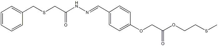 2-(methylsulfanyl)ethyl (4-{2-[(benzylsulfanyl)acetyl]carbohydrazonoyl}phenoxy)acetate Struktur