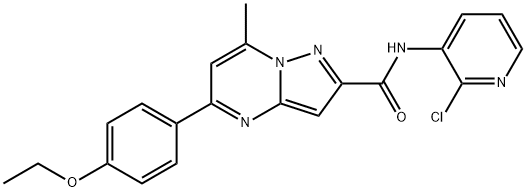 N-(2-chloro-3-pyridinyl)-5-(4-ethoxyphenyl)-7-methylpyrazolo[1,5-a]pyrimidine-2-carboxamide Struktur