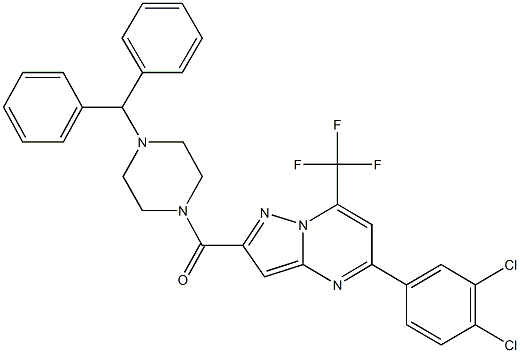 2-[(4-benzhydryl-1-piperazinyl)carbonyl]-5-(3,4-dichlorophenyl)-7-(trifluoromethyl)pyrazolo[1,5-a]pyrimidine Struktur