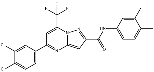 5-(3,4-dichlorophenyl)-N-(3,4-dimethylphenyl)-7-(trifluoromethyl)pyrazolo[1,5-a]pyrimidine-2-carboxamide Struktur