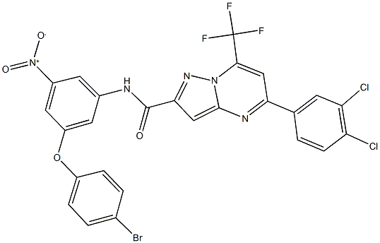 N-{3-(4-bromophenoxy)-5-nitrophenyl}-5-(3,4-dichlorophenyl)-7-(trifluoromethyl)pyrazolo[1,5-a]pyrimidine-2-carboxamide Struktur