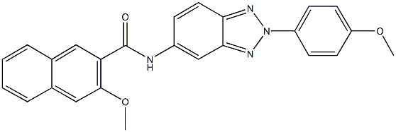 3-methoxy-N-[2-(4-methoxyphenyl)-2H-1,2,3-benzotriazol-5-yl]-2-naphthamide Struktur