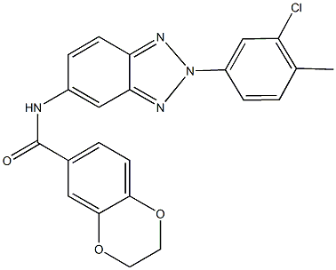 N-[2-(3-chloro-4-methylphenyl)-2H-1,2,3-benzotriazol-5-yl]-2,3-dihydro-1,4-benzodioxine-6-carboxamide Struktur