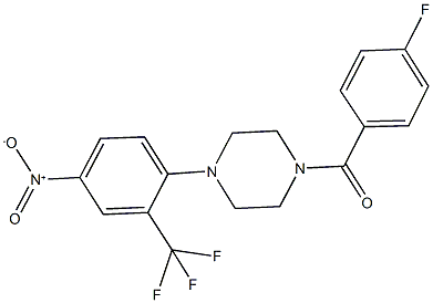 1-(4-fluorobenzoyl)-4-[4-nitro-2-(trifluoromethyl)phenyl]piperazine Struktur