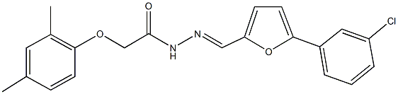 N'-{[5-(3-chlorophenyl)-2-furyl]methylene}-2-(2,4-dimethylphenoxy)acetohydrazide Struktur