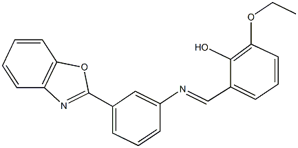 2-({[3-(1,3-benzoxazol-2-yl)phenyl]imino}methyl)-6-ethoxyphenol Struktur