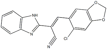 2-(1H-benzimidazol-2-yl)-3-(6-chloro-1,3-benzodioxol-5-yl)acrylonitrile Struktur