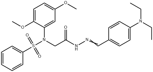 N-(2-{2-[4-(diethylamino)benzylidene]hydrazino}-2-oxoethyl)-N-(2,5-dimethoxyphenyl)benzenesulfonamide Struktur