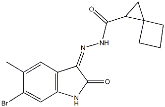 N'-(6-bromo-5-methyl-2-oxo-1,2-dihydro-3H-indol-3-ylidene)spiro[2.3]hexane-1-carbohydrazide Struktur