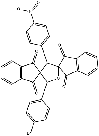 2'-(4-bromophenyl)-4'-(4-nitrophenyl)-dispiro[bis[1H-indene-1,3(2H)-dione]-2,3':2'',5'-tetrahydrofuran] Struktur