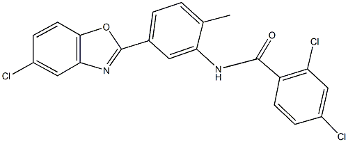 2,4-dichloro-N-[5-(5-chloro-1,3-benzoxazol-2-yl)-2-methylphenyl]benzamide Struktur