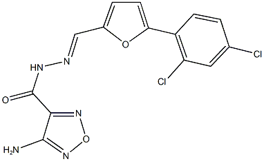 4-amino-N'-{[5-(2,4-dichlorophenyl)-2-furyl]methylene}-1,2,5-oxadiazole-3-carbohydrazide Struktur