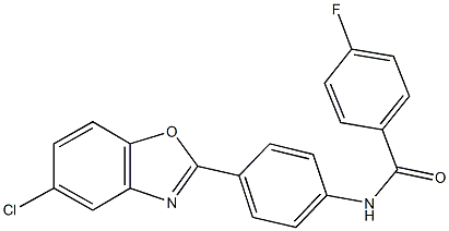 N-[4-(5-chloro-1,3-benzoxazol-2-yl)phenyl]-4-fluorobenzamide Struktur