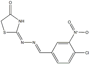 4-chloro-3-nitrobenzaldehyde (4-oxo-1,3-thiazolidin-2-ylidene)hydrazone Struktur