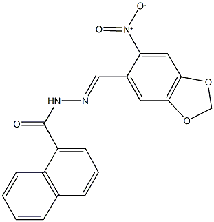 N'-({6-nitro-1,3-benzodioxol-5-yl}methylene)-1-naphthohydrazide Struktur