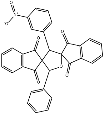 4'-(3-nitrophenyl)-2'-phenyl-dispiro[bis[1H-indene-1,3(2H)-dione]-2,3':2'',5'-tetrahydrofuran] Struktur