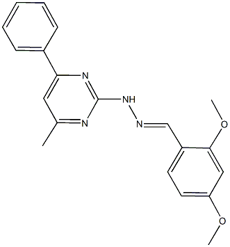 2,4-dimethoxybenzaldehyde (4-methyl-6-phenyl-2-pyrimidinyl)hydrazone Struktur