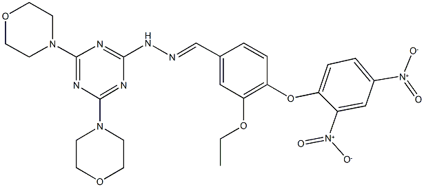 4-{2,4-bisnitrophenoxy}-3-ethoxybenzaldehyde (4,6-dimorpholin-4-yl-1,3,5-triazin-2-yl)hydrazone Struktur