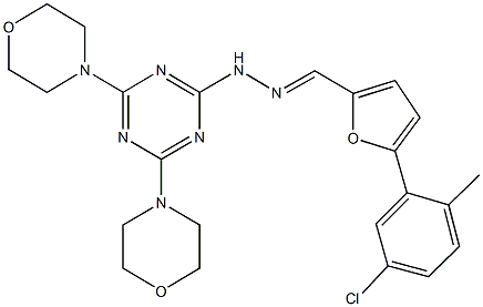 5-(5-chloro-2-methylphenyl)-2-furaldehyde (4,6-dimorpholin-4-yl-1,3,5-triazin-2-yl)hydrazone Struktur