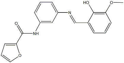 N-{3-[(2-hydroxy-3-methoxybenzylidene)amino]phenyl}-2-furamide Struktur