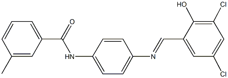 N-{4-[(3,5-dichloro-2-hydroxybenzylidene)amino]phenyl}-3-methylbenzamide Struktur