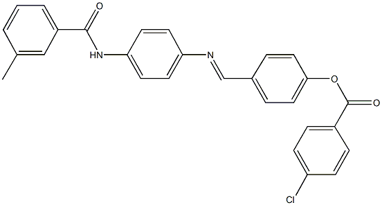 4-[({4-[(3-methylbenzoyl)amino]phenyl}imino)methyl]phenyl 4-chlorobenzoate Struktur