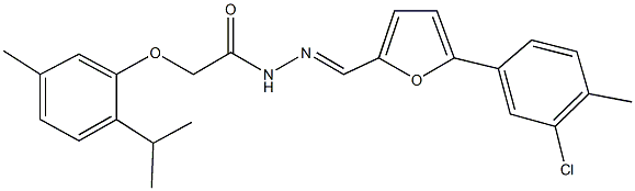 N'-{[5-(3-chloro-4-methylphenyl)-2-furyl]methylene}-2-(2-isopropyl-5-methylphenoxy)acetohydrazide Struktur