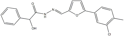 N'-{[5-(3-chloro-4-methylphenyl)-2-furyl]methylene}-2-hydroxy-2-phenylacetohydrazide Struktur