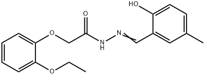 2-(2-ethoxyphenoxy)-N'-(2-hydroxy-5-methylbenzylidene)acetohydrazide Struktur