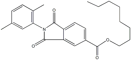 octyl 2-(2,5-dimethylphenyl)-1,3-dioxo-5-isoindolinecarboxylate Struktur