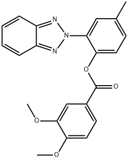 2-(2H-1,2,3-benzotriazol-2-yl)-4-methylphenyl 3,4-dimethoxybenzoate Struktur