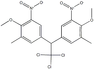 2-methoxy-1-methyl-3-nitro-5-[2,2,2-trichloro-1-(4-methoxy-3-methyl-5-nitrophenyl)ethyl]benzene Struktur