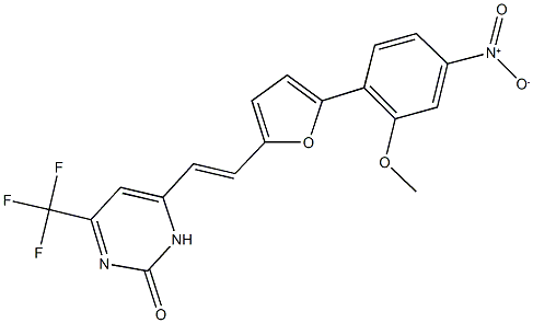 4-[2-(5-{4-nitro-2-methoxyphenyl}-2-furyl)vinyl]-6-(trifluoromethyl)-2(3H)-pyrimidinone Struktur