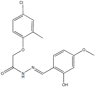 2-(4-chloro-2-methylphenoxy)-N'-(2-hydroxy-4-methoxybenzylidene)acetohydrazide Struktur