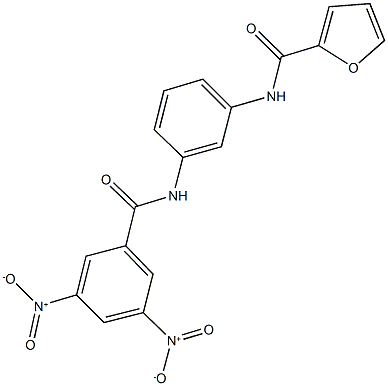 N-[3-({3,5-bisnitrobenzoyl}amino)phenyl]-2-furamide Struktur