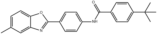 4-tert-butyl-N-[4-(5-methyl-1,3-benzoxazol-2-yl)phenyl]benzamide Struktur