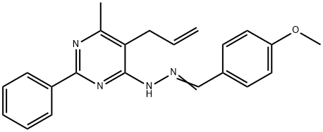 4-methoxybenzaldehyde (5-allyl-6-methyl-2-phenyl-4-pyrimidinyl)hydrazone Struktur